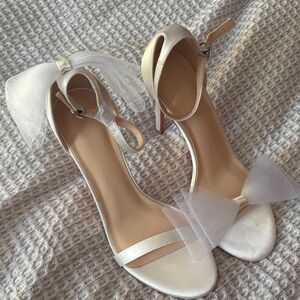 Elegant White Ankle Strap Heels